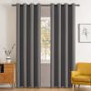 MIULEE Room Darkening Curtains Thermal Insulated Black Out Drapes Solid Window Treatment Grommet Light Blocking Blackout Curtain for Living Room Bedroom 2 Panels Set 52 x 54 inch Length Olive Green(Grey)