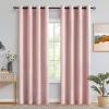 MIULEE Room Darkening Curtains Thermal Insulated Black Out Drapes Solid Window Treatment Grommet Light Blocking Blackout Curtain for Living Room Bedroom 2 Panels Set 52 x 54 inch Length Olive Green(Baby Pink)