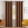 MIULEE Room Darkening Curtains Thermal Insulated Black Out Drapes Solid Window Treatment Grommet Light Blocking Blackout Curtain for Living Room Bedroom 2 Panels Set 52 x 54 inch Length Olive Green(Cappuccino Brown)