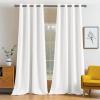 MIULEE Room Darkening Curtains Thermal Insulated Black Out Drapes Solid Window Treatment Grommet Light Blocking Blackout Curtain for Living Room Bedroom 2 Panels Set 52 x 54 inch Length Olive Green(Pure White)