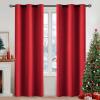 MIULEE Room Darkening Curtains Thermal Insulated Black Out Drapes Solid Window Treatment Grommet Light Blocking Blackout Curtain for Living Room Bedroom 2 Panels Set 52 x 54 inch Length Olive Green(Red)