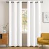 MIULEE Room Darkening Curtains Thermal Insulated Black Out Drapes Solid Window Treatment Grommet Light Blocking Blackout Curtain for Living Room Bedroom 2 Panels Set 52 x 54 inch Length Olive Green(Pure White)