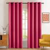 MIULEE Room Darkening Curtains Thermal Insulated Black Out Drapes Solid Window Treatment Grommet Light Blocking Blackout Curtain for Living Room Bedroom 2 Panels Set 52 x 54 inch Length Olive Green(Hot Pink)