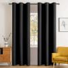 MIULEE Room Darkening Curtains Thermal Insulated Black Out Drapes Solid Window Treatment Grommet Light Blocking Blackout Curtain for Living Room Bedroom 2 Panels Set 52 x 54 inch Length Olive Green(Black)