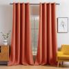 MIULEE Room Darkening Curtains Thermal Insulated Black Out Drapes Solid Window Treatment Grommet Light Blocking Blackout Curtain for Living Room Bedroom 2 Panels Set 52 x 54 inch Length Olive Green(Burnt Orange)