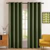 MIULEE Room Darkening Curtains Thermal Insulated Black Out Drapes Solid Window Treatment Grommet Light Blocking Blackout Curtain for Living Room Bedroom 2 Panels Set 52 x 54 inch Length Olive Green(Olive)