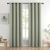 MIULEE Room Darkening Curtains Thermal Insulated Black Out Drapes Solid Window Treatment Grommet Light Blocking Blackout Curtain for Living Room Bedroom 2 Panels Set 52 x 54 inch Length Olive Green(Sage Green)