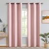 MIULEE Room Darkening Curtains Thermal Insulated Black Out Drapes Solid Window Treatment Grommet Light Blocking Blackout Curtain for Living Room Bedroom 2 Panels Set 52 x 54 inch Length Olive Green(Baby Pink)
