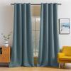 MIULEE Room Darkening Curtains Thermal Insulated Black Out Drapes Solid Window Treatment Grommet Light Blocking Blackout Curtain for Living Room Bedroom 2 Panels Set 52 x 54 inch Length Olive Green(Greyish Blue)