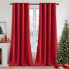 MIULEE Room Darkening Curtains Thermal Insulated Black Out Drapes Solid Window Treatment Grommet Light Blocking Blackout Curtain for Living Room Bedroom 2 Panels Set 52 x 54 inch Length Olive Green(Red)