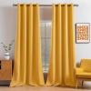 MIULEE Room Darkening Curtains Thermal Insulated Black Out Drapes Solid Window Treatment Grommet Light Blocking Blackout Curtain for Living Room Bedroom 2 Panels Set 52 x 54 inch Length Olive Green(Yellow)