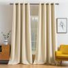 MIULEE Room Darkening Curtains Thermal Insulated Black Out Drapes Solid Window Treatment Grommet Light Blocking Blackout Curtain for Living Room Bedroom 2 Panels Set 52 x 54 inch Length Olive Green(Cream Beige)