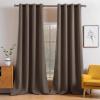 MIULEE Room Darkening Curtains Thermal Insulated Black Out Drapes Solid Window Treatment Grommet Light Blocking Blackout Curtain for Living Room Bedroom 2 Panels Set 52 x 54 inch Length Olive Green(Chocolate Brown)