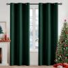 MIULEE Room Darkening Curtains Thermal Insulated Black Out Drapes Solid Window Treatment Grommet Light Blocking Blackout Curtain for Living Room Bedroom 2 Panels Set 52 x 54 inch Length Olive Green(Hunter Green)