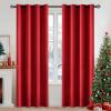 MIULEE Room Darkening Curtains Thermal Insulated Black Out Drapes Solid Window Treatment Grommet Light Blocking Blackout Curtain for Living Room Bedroom 2 Panels Set 52 x 54 inch Length Olive Green(Red)
