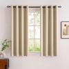 MIULEE Room Darkening Curtains Thermal Insulated Black Out Drapes Solid Window Treatment Grommet Light Blocking Blackout Curtain for Living Room Bedroom 2 Panels Set 52 x 54 inch Length Olive Green(Beige)