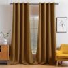 MIULEE Room Darkening Curtains Thermal Insulated Black Out Drapes Solid Window Treatment Grommet Light Blocking Blackout Curtain for Living Room Bedroom 2 Panels Set 52 x 54 inch Length Olive Green(Golden Brown)