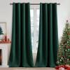 MIULEE Room Darkening Curtains Thermal Insulated Black Out Drapes Solid Window Treatment Grommet Light Blocking Blackout Curtain for Living Room Bedroom 2 Panels Set 52 x 54 inch Length Olive Green(Hunter Green)
