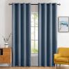 MIULEE Room Darkening Curtains Thermal Insulated Black Out Drapes Solid Window Treatment Grommet Light Blocking Blackout Curtain for Living Room Bedroom 2 Panels Set 52 x 54 inch Length Olive Green(Stone Blue)
