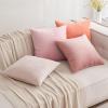 MIULEE Velvet Pillow Cover Soft Luxury Christmas Decorative Throw Pillow Cover Single Lumbar Rectangle Cushion Case Home Decor for Couch Sofa Bedroom,12×20 Inch Wine Red(Dusty Pink)