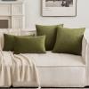 MIULEE Velvet Pillow Cover Soft Luxury Christmas Decorative Throw Pillow Cover Single Lumbar Rectangle Cushion Case Home Decor for Couch Sofa Bedroom,12×20 Inch Wine Red(Olive Green)