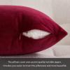 MIULEE Velvet Pillow Cover Soft Luxury Christmas Decorative Throw Pillow Cover Single Lumbar Rectangle Cushion Case Home Decor for Couch Sofa Bedroom,12×20 Inch Wine Red(Wine Red)