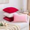 MIULEE Velvet Pillow Cover Soft Luxury Christmas Decorative Throw Pillow Cover Single Lumbar Rectangle Cushion Case Home Decor for Couch Sofa Bedroom,12×20 Inch Wine Red(Wine Red)