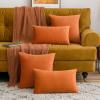 MIULEE Velvet Pillow Cover Soft Luxury Christmas Decorative Throw Pillow Cover Single Lumbar Rectangle Cushion Case Home Decor for Couch Sofa Bedroom,12×20 Inch Wine Red(Orange)