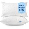 MIULEE 12×20 Outdoor Pillows,Set of 2 Throw Pillows Waterproof,Soft Support Throw Inserts Decorative Water Resistant for Patio Furniture and Garden(12×20 Inch (Pack of 2))