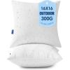 MIULEE 12×20 Outdoor Pillows,Set of 2 Throw Pillows Waterproof,Soft Support Throw Inserts Decorative Water Resistant for Patio Furniture and Garden(16×16 Inch (Pack of 2))