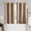 MIULEE 90 Inches Linen Textured Curtains for Bedroom 100% Blackout Thermal Insulated Natural Beige Grommet Room Darkening Curtains & Drapes Luxury Decor for Living Room Nursery 52 x 90 Inch (2 Panels)(Copper Brown)