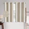 MIULEE 90 Inches Linen Textured Curtains for Bedroom 100% Blackout Thermal Insulated Natural Beige Grommet Room Darkening Curtains & Drapes Luxury Decor for Living Room Nursery 52 x 90 Inch (2 Panels)(Cream)