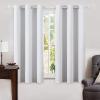 MIULEE 90 Inches Linen Textured Curtains for Bedroom 100% Blackout Thermal Insulated Natural Beige Grommet Room Darkening Curtains & Drapes Luxury Decor for Living Room Nursery 52 x 90 Inch (2 Panels)(Grayish White)