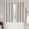 MIULEE 90 Inches Linen Textured Curtains for Bedroom 100% Blackout Thermal Insulated Natural Beige Grommet Room Darkening Curtains & Drapes Luxury Decor for Living Room Nursery 52 x 90 Inch (2 Panels)(Cream White)