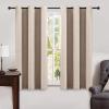 MIULEE 90 Inches Linen Textured Curtains for Bedroom 100% Blackout Thermal Insulated Natural Beige Grommet Room Darkening Curtains & Drapes Luxury Decor for Living Room Nursery 52 x 90 Inch (2 Panels)(Beige)