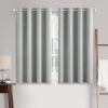MIULEE 90 Inches Linen Textured Curtains for Bedroom 100% Blackout Thermal Insulated Natural Beige Grommet Room Darkening Curtains & Drapes Luxury Decor for Living Room Nursery 52 x 90 Inch (2 Panels)(Glacier Gray)