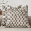 MIULEE Block Print Pillow Covers 18×18 Inch Set of 2, Vintage Floral Throw Pillow Cases Neutral Linen Farmhouse Cushion Covers for Couch Sofa Bed Chair Living Room, Dusty Blue(Light Taupe)