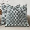 MIULEE Block Print Pillow Covers 18×18 Inch Set of 2, Vintage Floral Throw Pillow Cases Neutral Linen Farmhouse Cushion Covers for Couch Sofa Bed Chair Living Room, Dusty Blue(Dusty Blue)