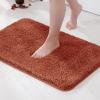 MIULEE Burnt Orange Extra Thick Non Slip Bathroom Rug Fall Shaggy Soft Bath Mat Plush Microfiber Absorbent Water for Shower Tub Machine Washable (16×24 Inches)(Rust)