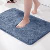 MIULEE Burnt Orange Extra Thick Non Slip Bathroom Rug Fall Shaggy Soft Bath Mat Plush Microfiber Absorbent Water for Shower Tub Machine Washable (16×24 Inches)(Dusty Blue)