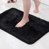 MIULEE Burnt Orange Extra Thick Non Slip Bathroom Rug Fall Shaggy Soft Bath Mat Plush Microfiber Absorbent Water for Shower Tub Machine Washable (16×24 Inches)(Black)