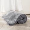 MIULEE Burnt Orange Extra Thick Non Slip Bathroom Rug Fall Shaggy Soft Bath Mat Plush Microfiber Absorbent Water for Shower Tub Machine Washable (16×24 Inches)(Grey)