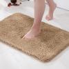 MIULEE Burnt Orange Extra Thick Non Slip Bathroom Rug Fall Shaggy Soft Bath Mat Plush Microfiber Absorbent Water for Shower Tub Machine Washable (16×24 Inches)(Light Brown)