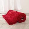 MIULEE Burnt Orange Extra Thick Non Slip Bathroom Rug Fall Shaggy Soft Bath Mat Plush Microfiber Absorbent Water for Shower Tub Machine Washable (16×24 Inches)(Red)