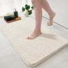 MIULEE Burnt Orange Extra Thick Non Slip Bathroom Rug Fall Shaggy Soft Bath Mat Plush Microfiber Absorbent Water for Shower Tub Machine Washable (16×24 Inches)(Ivory)