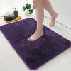 MIULEE Burnt Orange Extra Thick Non Slip Bathroom Rug Fall Shaggy Soft Bath Mat Plush Microfiber Absorbent Water for Shower Tub Machine Washable (16×24 Inches)(Dark Purple)