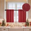 MIULEE Chocolate Brown Linen Curtains 90 Inch Long for Bedroom Living Room, Soft Thick Linen Textured Window Drapes Semi Sheer Light Filtering Back Tab Rod Pocket Burlap Look Decor, 2 Panels(Burgundy Red)