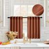 MIULEE Chocolate Brown Linen Curtains 90 Inch Long for Bedroom Living Room, Soft Thick Linen Textured Window Drapes Semi Sheer Light Filtering Back Tab Rod Pocket Burlap Look Decor, 2 Panels(Burnt Orange)