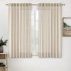 MIULEE Chocolate Brown Linen Curtains 90 Inch Long for Bedroom Living Room, Soft Thick Linen Textured Window Drapes Semi Sheer Light Filtering Back Tab Rod Pocket Burlap Look Decor, 2 Panels(Beige)