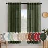 MIULEE Chocolate Brown Linen Curtains 90 Inch Long for Bedroom Living Room, Soft Thick Linen Textured Window Drapes Semi Sheer Light Filtering Back Tab Rod Pocket Burlap Look Decor, 2 Panels(Olive Green)